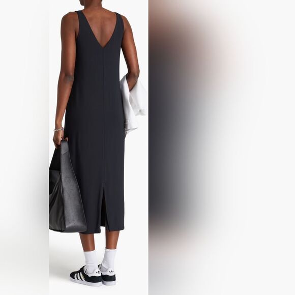 rag & bone Black V-Neck Midi Dress Medium - Picture 6 of 13